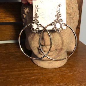 Jessica Simpson large Silver Hoop Earrings